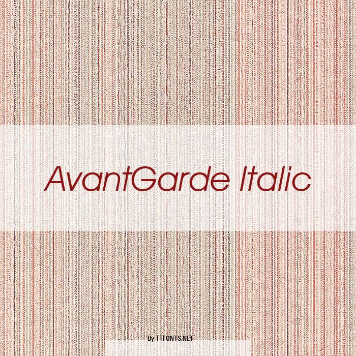 AvantGarde Italic example